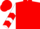 Red, 4 white 6666's, red collar, white sleeves, red chevrons, red cuffs