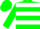 Green, white and navy hoops, green cap