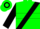 Green, black sash, black hoop on sleeves