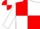 Red, red 'wlb' on white balls, red and white quartered sleeves