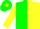 Green & yellow halves, yellow 'hernandez racing' 'h'  green & yellow diamond sleeves