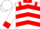 White, red 'j/g' red epaulets & collar, red chevrons & cuffs