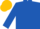 Royal blue, gold celtic knot emblem, royal blue sleeves, gold cap