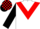 White, red chevron, black sleeves, black and red check cap