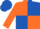 ORANGE & ROYAL BLUE QUARTERED, orange sleeves, royal blue cap
