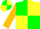 Green, yellow quarters, gold cuffs on sleeves, green and yellow quartered cap