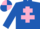Royal Blue, Pink Cross of Lorraine, quartered cap