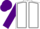 White, grey seams, purple sleeves and cap