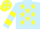 Light blue, yellow stars, yellow bars on sleeves