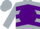 Silver, grey  g r on purple ball, purple chevrons on silver slvs