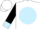 White, light blue ball, light blue cuffs on black sleeves