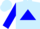 Light blue, blue triangle, light blue band on blue sleeves