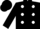 Black, black 'lhw' on wite sash, white dots on black sleeves