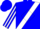 Blue, white sash, white diamond stripe on sleeves