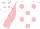 White, pink spots, sleeves and cap