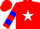 Red, white star, red and blue bars on sleeves