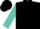 Black, turquoise '-ti', turquoise sleeves