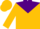 Gold, purple yoke, purple 'jjra' and 'me', gold cap