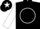 Black, gold & white circle, black star, gold 's' gold 'rs' black & white quarter slvs