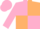 Pink and beige (quartered), pink sleeves and cap