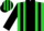 Lime green, black stripe, black stripes on sleeves