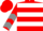 Red, white hoops, red sleeves, grey chevrons