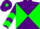 purple & green diabolo,purple sleeves,green chevrons,purple cap,green diamond