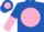 Royal blue, pink ball, royal blue and pink halved sleeves