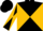 Black and gold diagonal quarters, black and gold diagonally quartered sleeves
