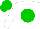 White, green ball and cap