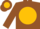 Brown, brown 'be'on gold ball