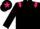 Black body, rose epaulettes, black arms, black cap, rose star