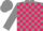 Grey body, rose checked, grey arms, grey cap