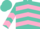 Dark turquoise, pink chevrons front;back