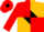 Red & gold quarters, black 'whs' black diamond sleeves
