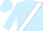 Light blue,white sash, light blue cap