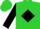 Lime green, black diamond b, black sleeves