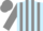 Light blue, light grey stripes, grey stripes on sleeves, blue and grey cap
