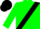 Green, black sash, black cap