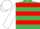 Emerald Green, Red Hoops, White Sleeves and Cap