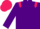 Purple body, rose epaulettes, purple arms, rose cap