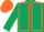 Dark Green, Orange seams, Orange cap
