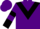 Purple, black chevron, hooped sleeves, black collar and cuffs, purple cap