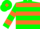 Green, orange hoops, hooped sleeves, diamond on cap