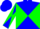 Blue and green diagonal quarters