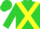 Lime green, yellow cross sashes