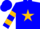 Blue, gold star, gold bars on sleeves