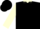 Black, cream collar, black seams on cream sleeves, black cap