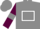 grey, white hollow box, maroon sleeves, grey armlets and cap