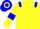 Yellow, Blue epaulets and armlets, hooped cap